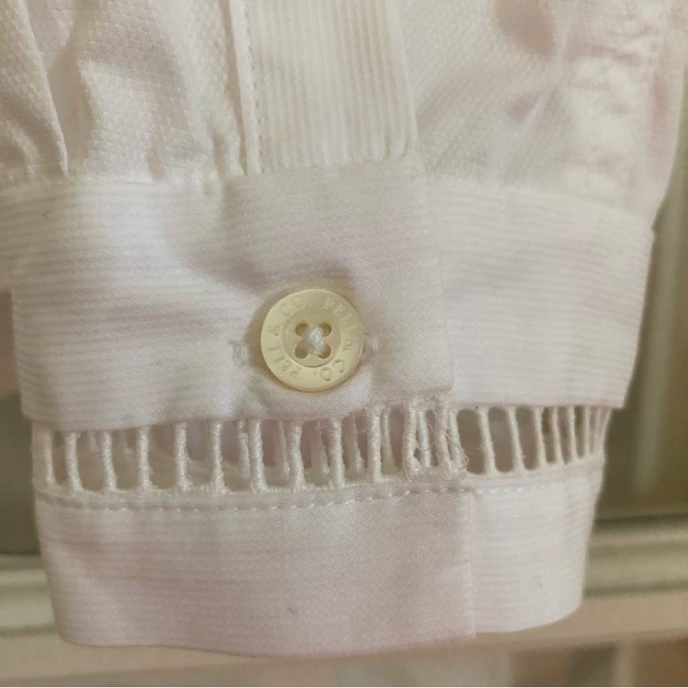 Pell & Co drawn threadwork 100% cotton long sleeve button up collared shirt sz 8 - Picture 4 of 7